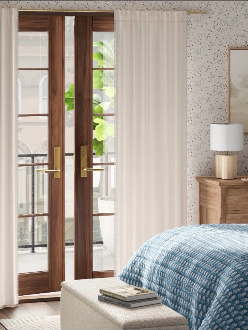 Threshold blackout slub weave curtain panel Ivory